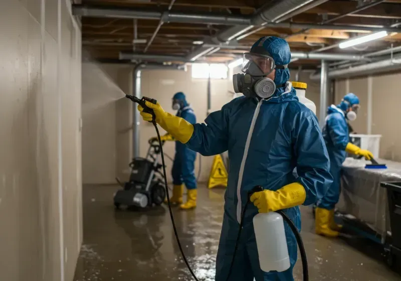 Basement Sanitization and Antimicrobial Treatment process in Oyster Bay, NY